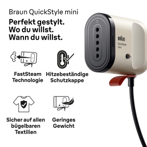 Mini aparat de calcat Braun QuickStyle - 1200W, 20 gmin, Bej - Img 9