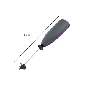 Mini blender Fackelmann, mixer pentru bauturi/shake cu fire de amestecare din otel inoxidabil, spumant de lapte incl. protectie impotriva stropirii (culoare: negru, violet, gri, argintiu), cantitate: 1 bucata - Img 3