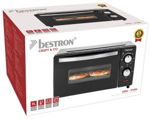 Mini cuptor compact Bestron AOV9 cu caldura superioara/inferioara, 9 litri, 800 wati, negru - Img 7