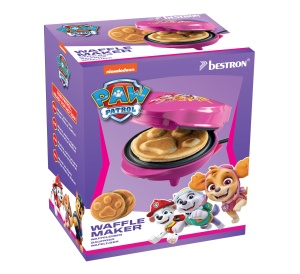 Mini fier de vafe Paw Patrol in designul unic Paw Patrol, pentru petreceri de nastere ale copiilor, Paste si Craciun, inclusiv cos suspendat, dimensiune vafe: O 10cm, produs oficial licentiat, culoare: roz - Img 7