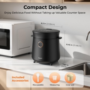 Mini Reiscocher TOKIT 1,5L pentru 1-2 Persoane, 9 Functii, Design Compact - Img 4
