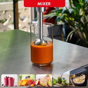 Mixer cu suport Moulinex Infinyforce Pro 1200W lame de inalta performanta rezultate rapide control ergonomic al vitezei control al vitezei piese detas - Img 6