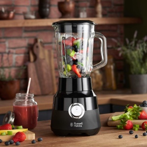 Mixer cu suport Russell Hobbs recipient din sticla de 15 l negru mat motor puternic de 09 CP functie de zdrobire a pulsuluighetii cutit din otel inoxi - Img 3