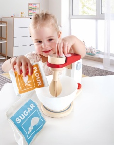 Mixer de jucarie Hape E3147 din lemn alb pentru creativitate - Img 4