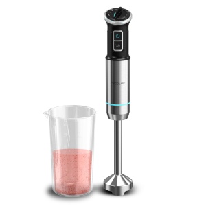 Mixer de mana Cecotec Power Neutron 1100MAX. 1100W putere maxima, 4 lame cu acoperire din titan, viteza reglabila, functie turbo, picior XL, inclusiv ceasca de 800 ml