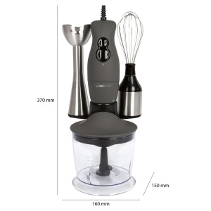 Mixer de mana Clatronic SMS 3777, 400W, 3 in 1, inox, cu bol de 0.7L - Img 3