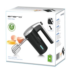 Mixer de mana fara fir EMERIO - 2 tije de agitare - 3 viteze - 2000mAh/7.4V - fara BPA - indicator de nivel al bateriei - cablu de incarcare USB - pana la 10 cicluri a 3 min - reincarcabil - HM-126681.1 - Img 8