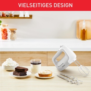 Mixer de mana Tefal Prep'Mix, 450 W, mixer de mana cu 5 viteze, 2 teluri si 2 carlige de aluat din otel inoxidabil, design ergonomic, accesorii sigure pentru masina de spalat vase, HT450B - Img 2