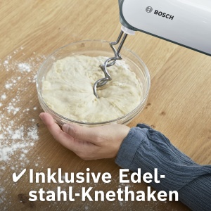 Mixer vertical Bosch MFQ49700, 850 W, 2 Ruhrbesen, 2 Knethaken, alb - Img 5