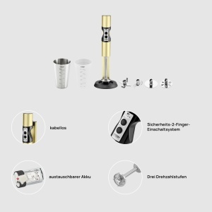 Mixer vertical Ritter Stilo 7 Plus fara fir metal culoare aurie - Img 3
