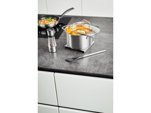Moara de condimente ROSLE, masina de sare/piper de inalta calitate, cu niveluri reglabile de macinare pentru condimente uscate, reumplere usoara, otel inoxidabil 18/10, argintiu, negru, transparent - Img 4
