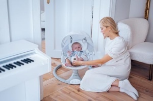 MoMi KENANI Leagan pentru copii 9 kg Bluetooth si telecomanda cu protectie solara si plasa impotriva insectelor - Img 10