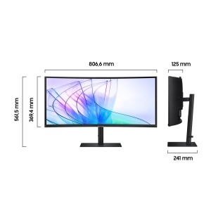 Monitor Curbat Samsung ViewFinity S65VC 34 Inch, HDR10, 3440 x 1440 Pixeli, USB-C - Img 2