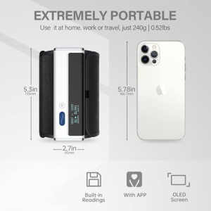 Monitor de tensiune arteriala fara fir CheckMe, Monitor de tensiune arteriala electric cu Bluetooth, Aplicatie gratuita pentru iOS si Android - Img 2