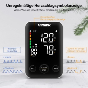 Monitor de tensiune arteriala Vimmk cu display LED, 240 memorii, manseta 22-40cm - Img 7