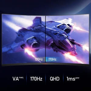 Monitor Gaming Curbat KOORUI 32 Zoll QHD 2560x1440P 170Hz VA - Img 3