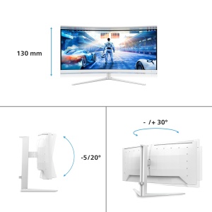 Monitor Gaming Curbat PHILIPS Evnia 34M2C5501A, 34 Zoll, WQHD, 180 Hz, Alb - Img 5