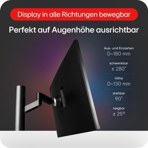 Monitor LG UltraFine Ergo 32UN880K, 32 inch, 4K UHD, USB-C, Negru - Img 7