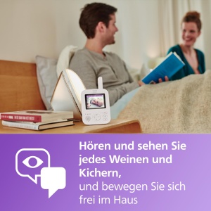 Monitor pentru bebelusi PHILIPS Avent cu camera avansata - Certificat DEKRA Privat si securizat - Ecran de 2,8", zoom x2, vedere nocturna in infrarosu, cantece de leagan (model SCD881/26) - Img 6
