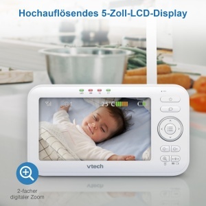 Monitor video pentru bebelusi VTech VM5252 ecran 5 inch camera ajustabila functii audio bidirectionale - Img 3