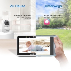 Monitor video pentru bebelusi VTech VM901-1W, camera WiFi, 5 inch, 1080P, unghi larg 120 - Img 5