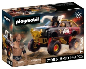 Monster Truck PLAYMOBIL WWE The Rock cu Federare, Hornuri si Figurina - Img 5
