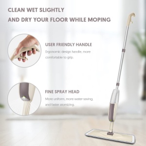 Mop cu spray HOMTOYOU, microfibra, 2 pad-uri, pentru toate tipurile de podele - Img 3