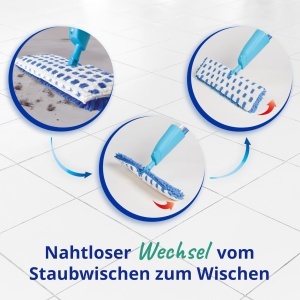 Mop cu spray Spontex Quick Spray Duo, 2 fete, microfibra, design compact - Img 3