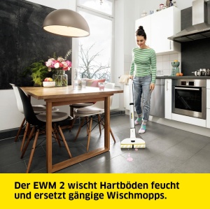 Mop electric Karcher EWM 2, fara cablu, autonomie 20 min, alb - Img 2