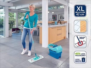 Mop pentru podea Leifheit Profi XL, sistem Click, 42 cm, cu maner din otel - Img 3
