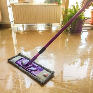 Mop Plat OTI cu Coada Metalica, Microfibra, Culoare Mov - Img 2