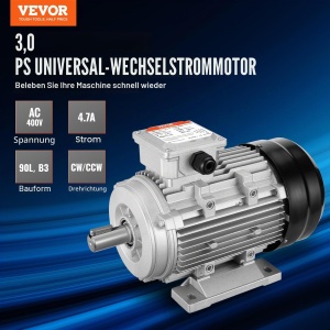 Motor electric VEVOR 2,2 kW, 2890 Umin, 400 V, B3-Rahmen - Img 2