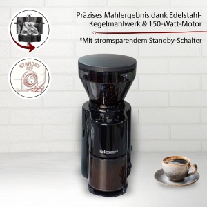Moulineta de cafea Cloer 7520, 300 g, 150W, neagra - Img 3