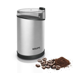 Moulineta electrica Krups GX204D, 200W, capacitate 85g, inox, negru