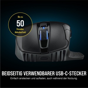 Mouse de gaming Corsair Dark CORE RGB PRO Wireless, 18000 dpi, Negru - Img 6