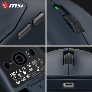Mouse de gaming wireless MSI Forge GM340 Navy, 12000 DPI, 82 ore autonomie - Img 6