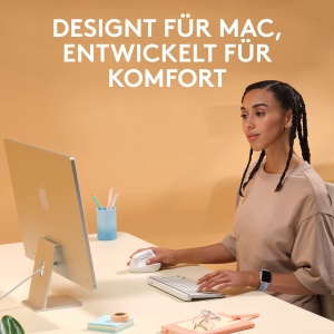 Mouse ergonomic vertical Logitech Lift pentru Mac, wireless, alb - Img 3