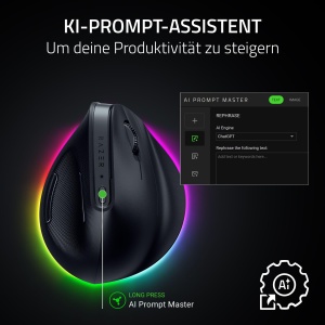 Mouse ergonomic vertical Razer Pro Click V2, wireless, negru, 30K senzor optic - Img 4