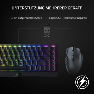Mouse gaming wireless Razer Naga V2 HyperSpeed 19 butoane programabile senzor optic 30K negru - Img 6