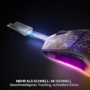 Mouse Gaming Wireless SteelSeries Aerox 3 Gen 2, 68g, 26000 DPI, RGB - Img 3