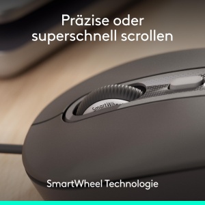 Mouse Logitech Signature Wired M520 USB-C Plug-and-Play Grafit Silent Touch - Img 3