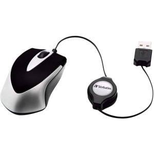 Mouse optic portabil Verbatim Go Mini - 1000 dpi, USB retractabil, negru - Img 3