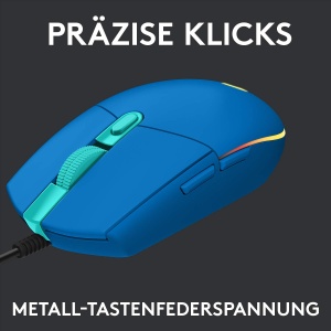 Mouse pentru jocuri Logitech G203 cu iluminare RGB LIGHTSYNC personalizabila, 6 butoane programabile, senzor de calitate pentru jocuri, urmarire de 8.000 DPI, greutate redusa - albastru - Img 5