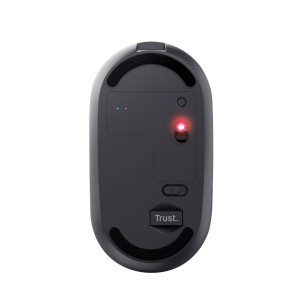 Mouse Wireless Reincarcabil Trust Puck, Bluetooth si Conexiune 2.4GHz prin Microreceptor USB, DPI Reglabil 800/1200/1600, Mouse Ergonomic, Wireless pentru PC/Mac/Computer/Laptop/MacBook - Negru - Img 8