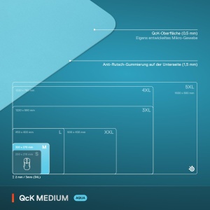Mousepad SteelSeries QcK Aqua 320 mm x 270 mm Anti-Rutsch - Img 5