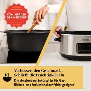 Multicooker Crockpot Sizzle Stew CSC112X, 6.5L, Inox, Digital - Img 2