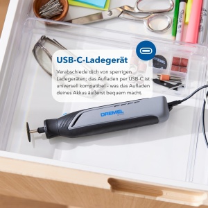 Multitool Dremel 8150, 7.2V, acumulator USB-C, 20 accesorii, viteza variabila 5000-30000 RPM - Img 4