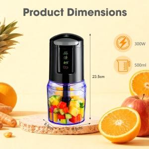 Multizerkiner electric VINATO 300W, 500ml, 3-in-1 pentru legume, carne si ierburi - Img 3