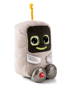 NICI GLUBSCHIS Roboter R03-Bot 15cm - Jucarie din plus gri ochi stralucitori