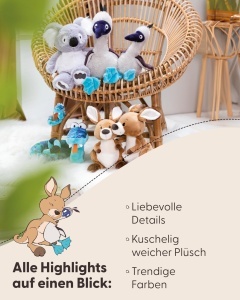 NICI Kuscheltier Blaufusstolpel Sula 35cm Beige Jucarie din Plus Eco-Friendly - Img 4